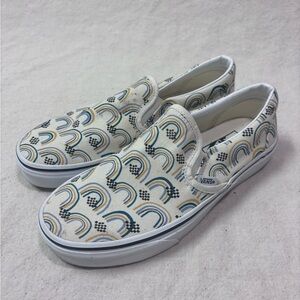 Vans Slip-On Shoes with Blue and Yellow Arches